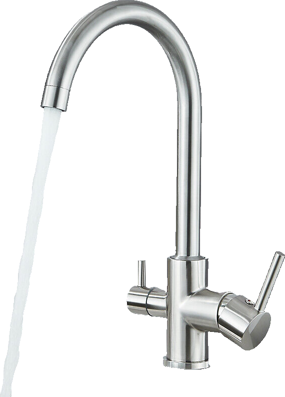 Felice | Rubinetto per acqua potabile a 3 vie in argento spazzolato premiu |Miscelatore cucina ad osmosi in acciaio inossidabile|Filtra 3 connessioni