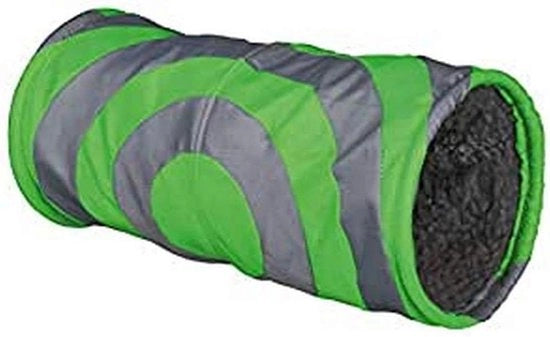 Tunnel Cuddly per Piccoli Animali ø 15 × 35 cm Grigio/Verde