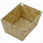 Trade Shop - Porta Oggetti Multiuso Organizer Bagno Camera Cucina Tessuto Beige 19x14x9cm 79009 -