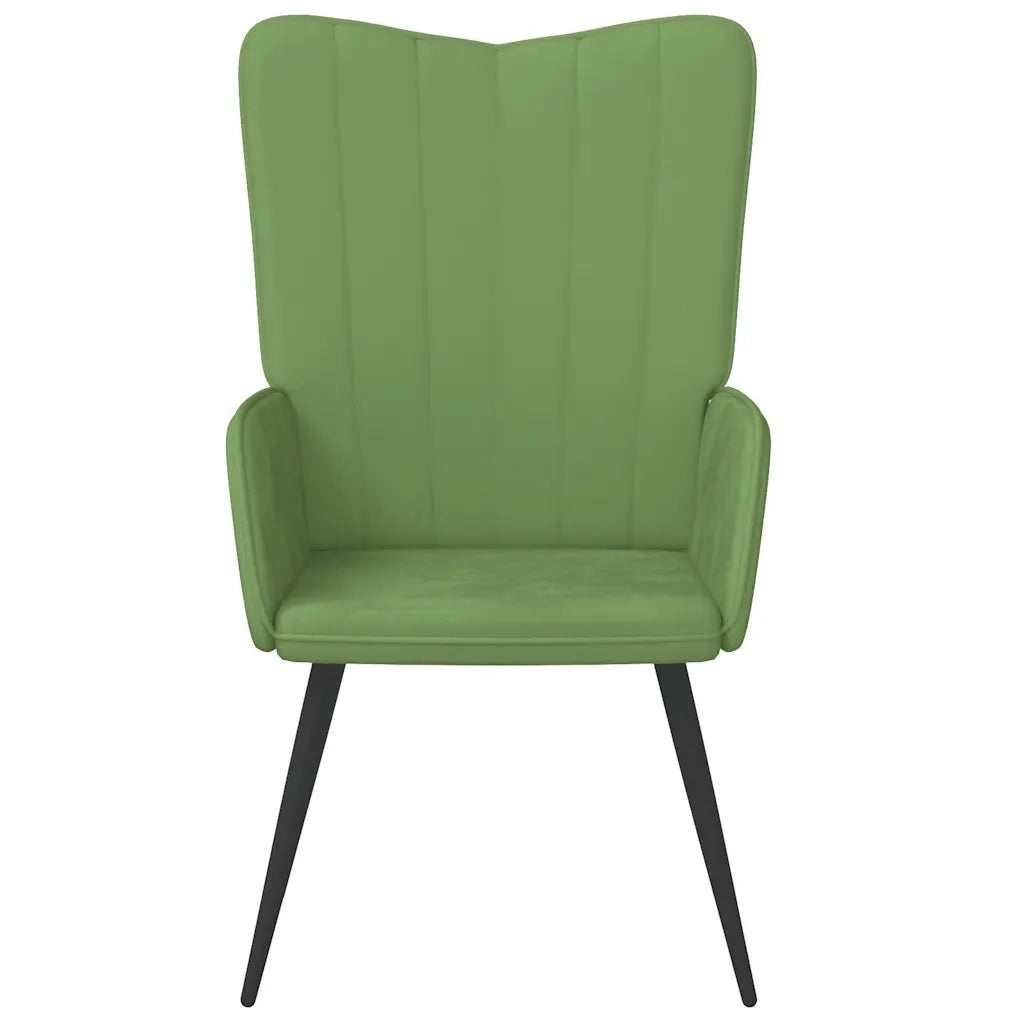vidaXL Sedia Relax Verde Chiaro in Velluto