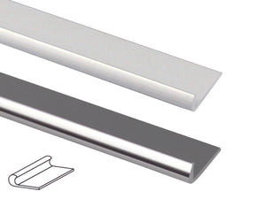 PROFILO UNGHIETTA IN ALLUMINIO- - mm.18 mt.2 argento lucido - 5 pezzi