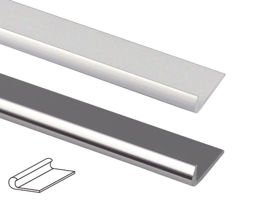 PROFILO UNGHIETTA IN ALLUMINIO- - mm.18 mt.2 argento lucido - 5 pezzi