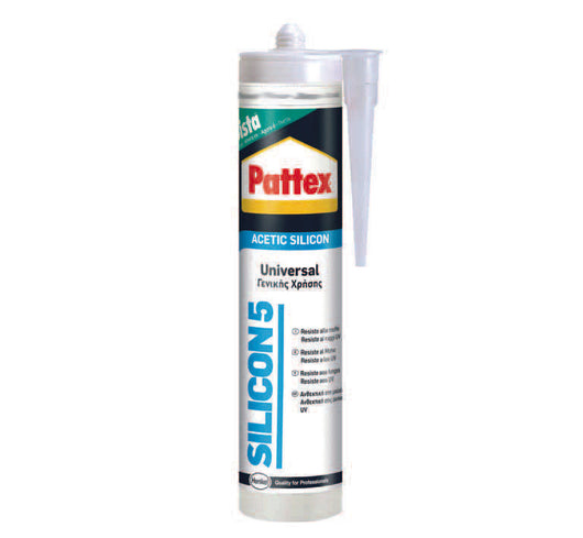 PATTEX SILICONE SISTA SILICON 5 ACETICO- - ml.280 trasparente - 25 pezzi HENKEL