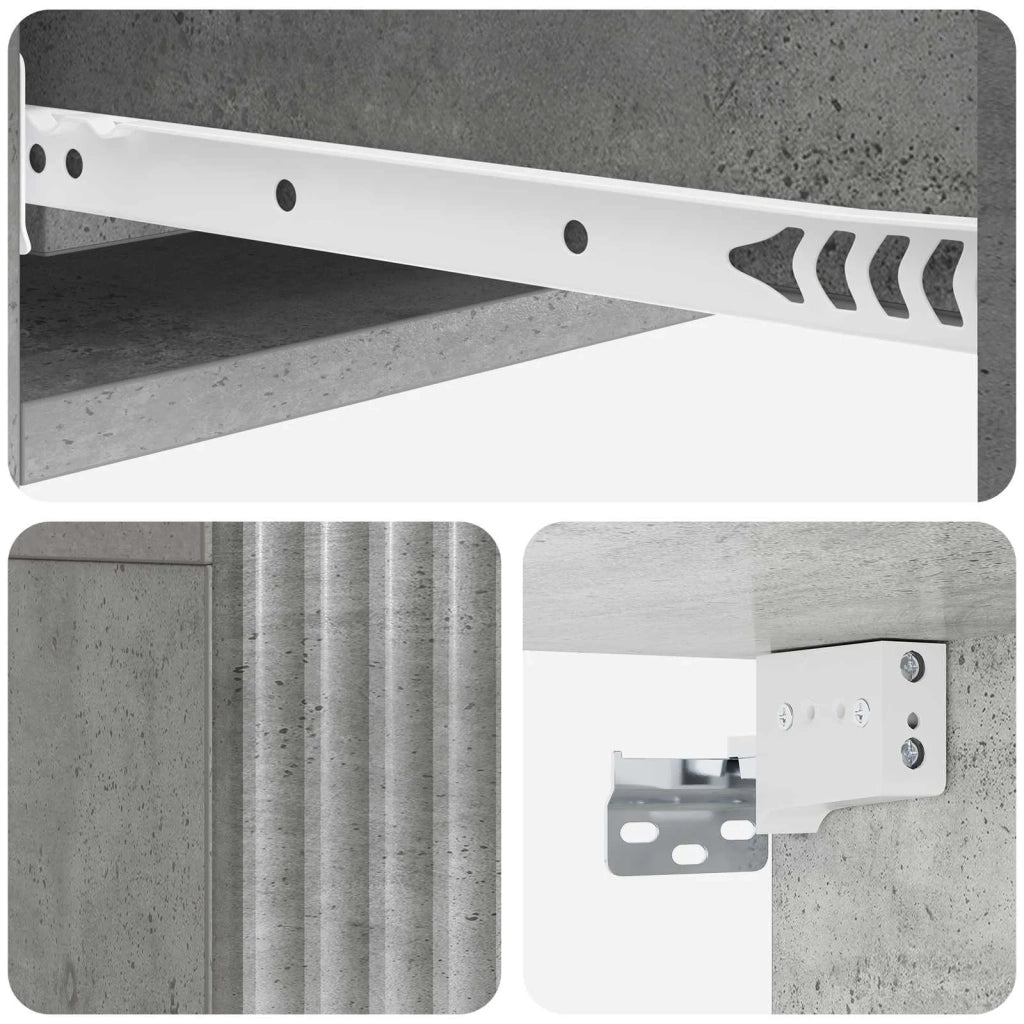 Tavolino da Parete Laterale Grigio Cemento 87,5 x 34,5 x 17 cm 898498