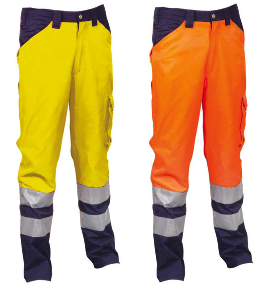 PANTALONE ENCKE AD ALTA VISIBILITA'  tg.L  giallo fluo/navy    COFRA