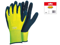 GUANTI DA LAVORO IN LATTICE RUGOSO ALTA VISIBILITA'- - tg.8 - 12 blister EXCEL