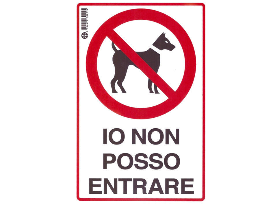 CARTELLO IO NON POSSO ENTRARE- - cm.20x30h. - 10 pezzi