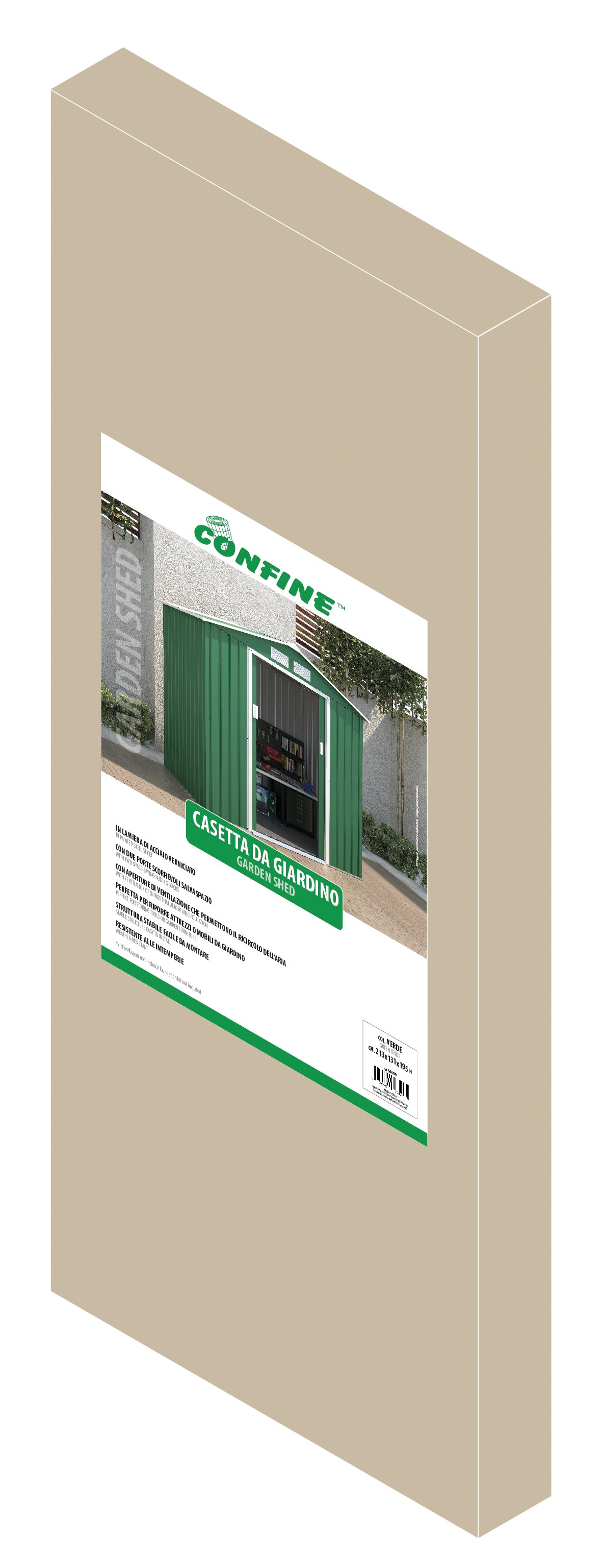 Confine CASETTA DA GIARDINO cm. 213x131x195 h col. Verde