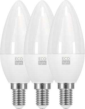 Ecolight LAMPADA A LED CANDELA E14 3 PZ. luce naturale 8 W 10.00 confezioni