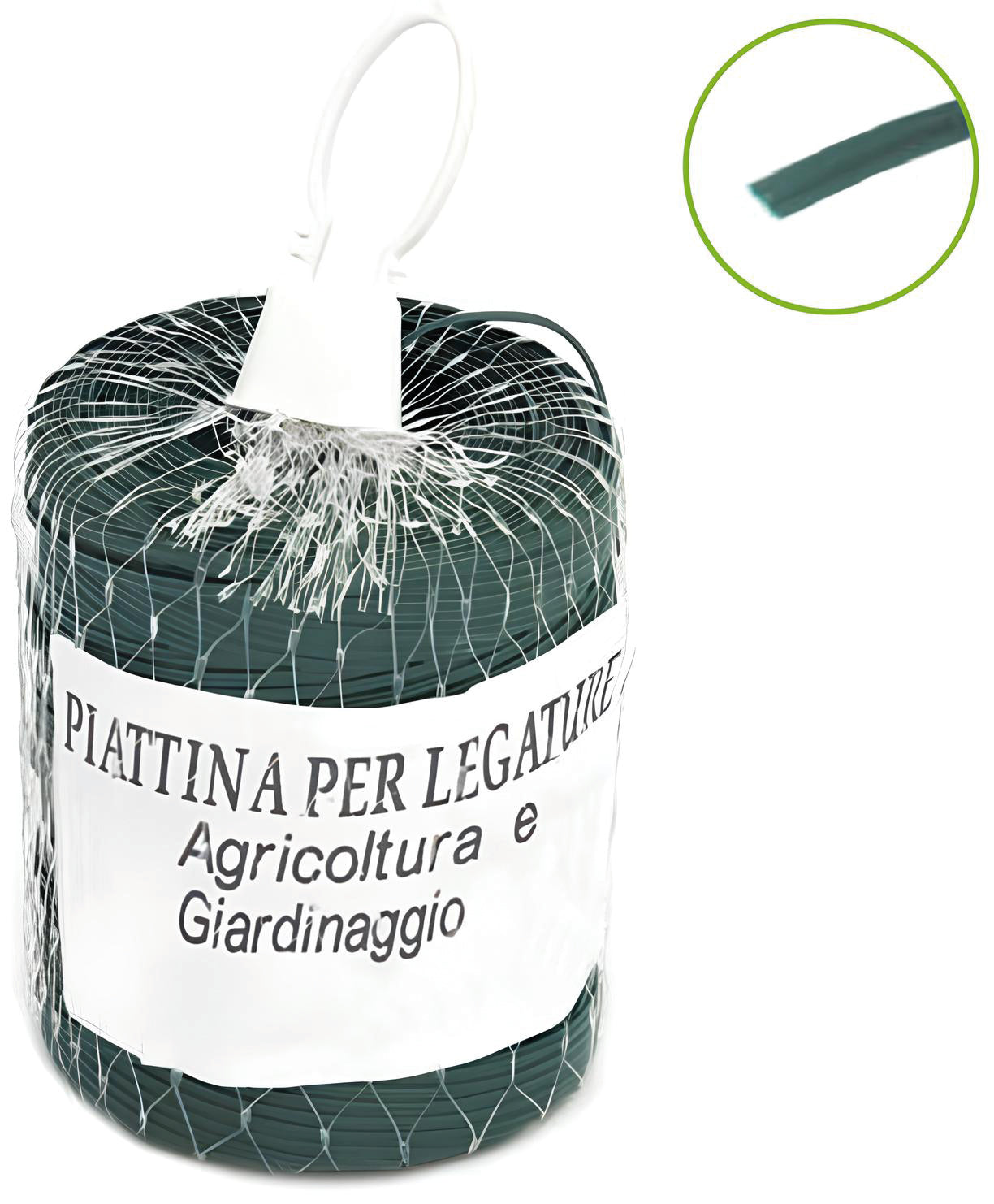 LACCETTO PER AGRICOLTURA IN PVC ROCCHETTO CON RETE MT.250 col.verde
