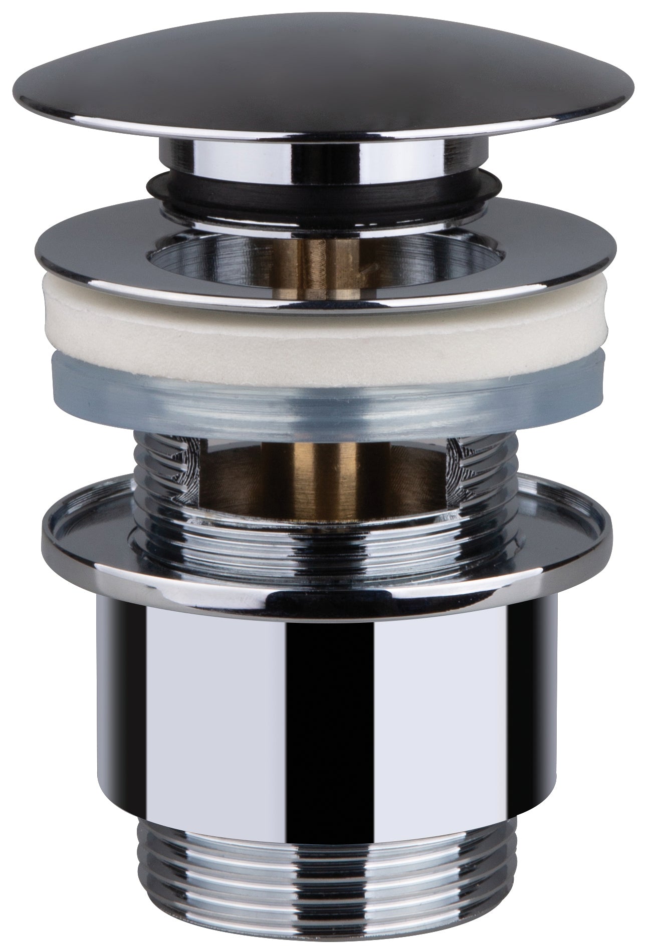 PILETTA A SCATTO CLICK CLACK PER LAVABO E BIDET CON TROPPO PIENO 11/4 ottone cromato