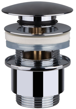 PILETTA A SCATTO CLICK CLACK PER LAVABO E BIDET CON TROPPO PIENO 11/4 ottone cromato