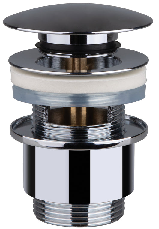 PILETTA A SCATTO CLICK CLACK PER LAVABO E BIDET CON TROPPO PIENO 11/4 ottone cromato