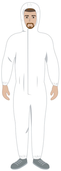 TUTA DI PROTEZIONE IN TESSUTO LAMINATO DPI III TIPO 5/6 CE-0624 Col. Bianco Mis. XXL