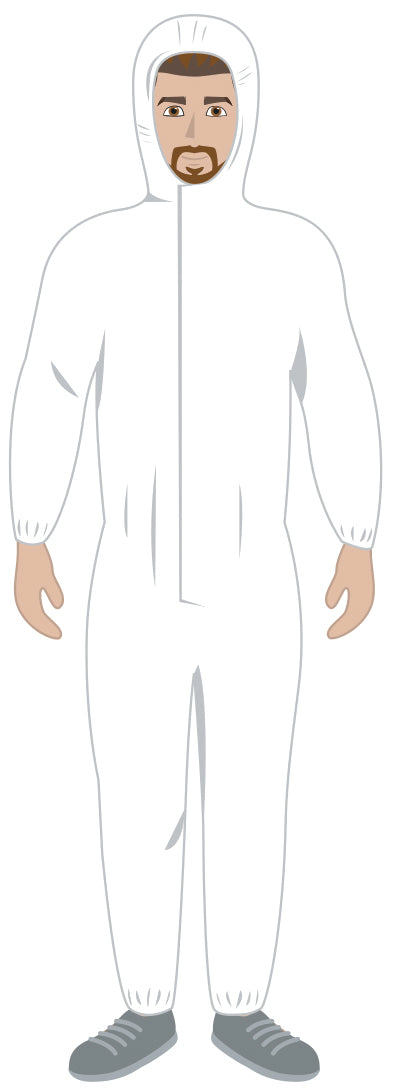 TUTA DI PROTEZIONE IN TESSUTO LAMINATO DPI III TIPO 5/6 CE-0624 Col. Bianco Mis. XXL