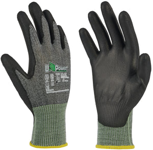 U-Power GUANTI DA LAVORO ANTITAGLIO B SAMBA IN NYLON/PU- FOAM Col. Grigio/Verde tg. 10 12.00 paia