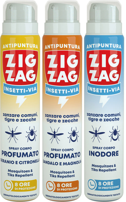 Zig Zag SPRAY ANTIPUNTURA CORPO 75 ml. Fragranze assortite - 12 pz.