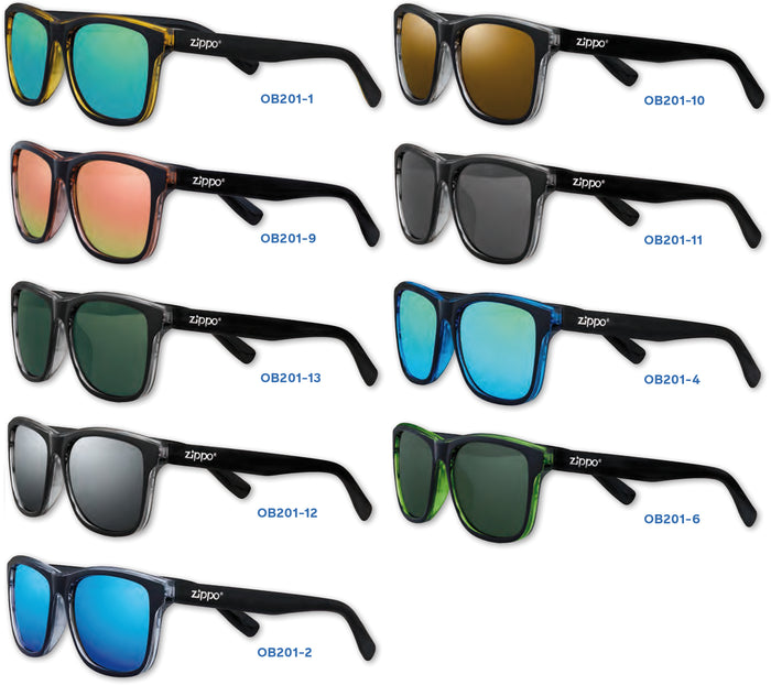 Zippo ASSORTIMENTO OCCHIALI DA SOLE 9 PAIA + ESPOSITORE OBP-201A