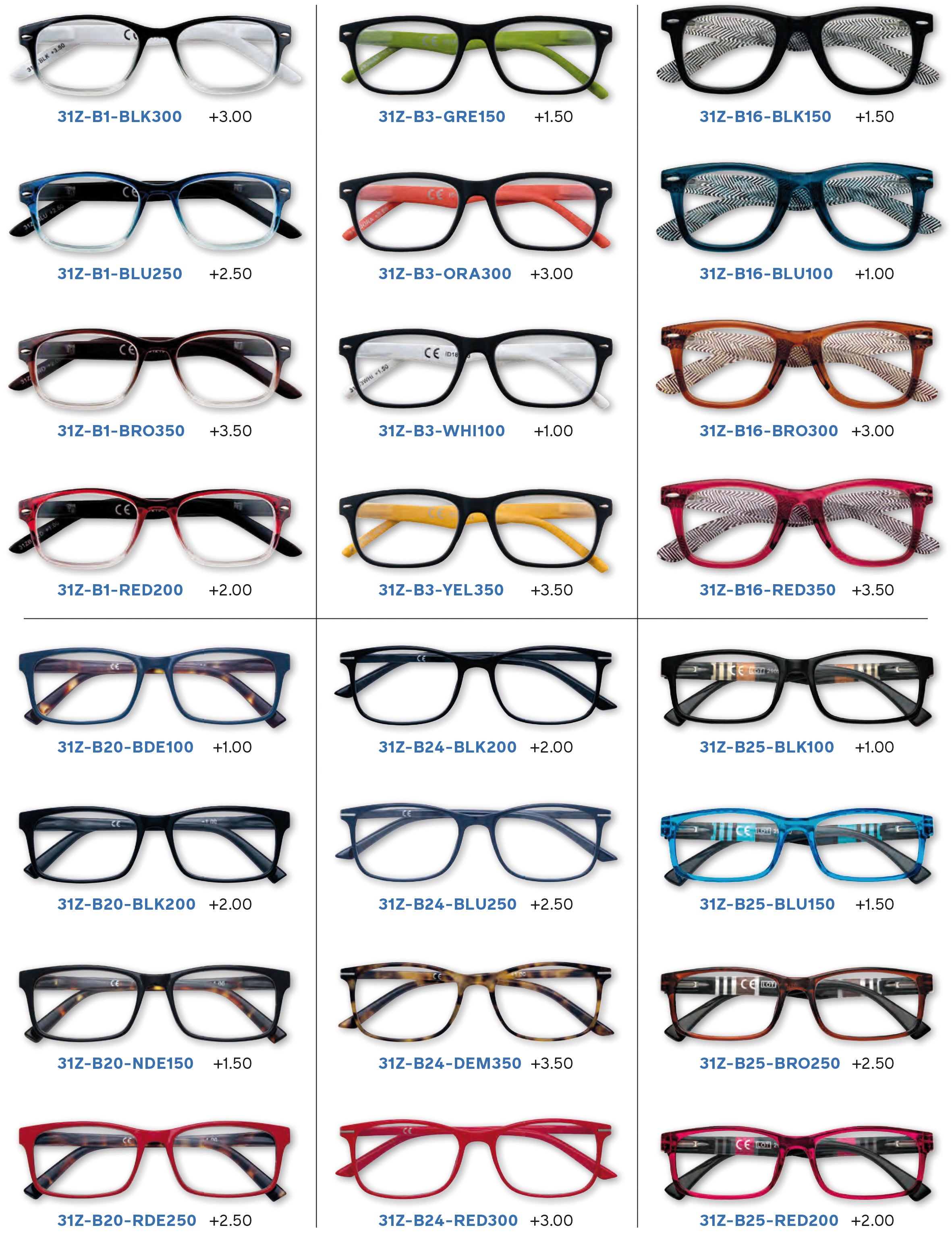 Zippo ASSORTIMENTO OCCHIALI DA VISTA 24 PAIA + ESPOSITORE  31Z-PD-24H