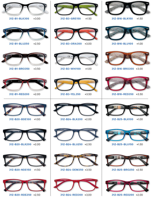 Zippo ASSORTIMENTO OCCHIALI DA VISTA 24 PAIA + ESPOSITORE  31Z-PD-24H