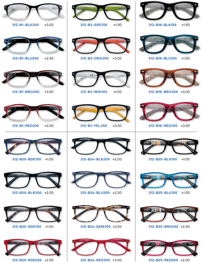 Zippo ASSORTIMENTO OCCHIALI DA VISTA 24 PAIA + ESPOSITORE  31Z-PD-24H