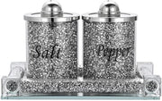 Set di Bussole per Sale e Pepe - Design Scintillante - Set da 3 - Vetro e Ottone