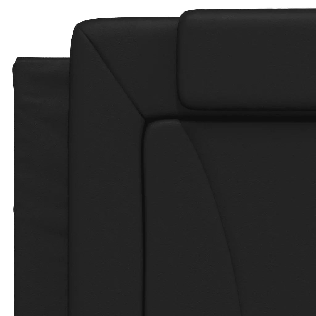 Letto singolo | Letto per adulti | Letto Viana con Materasso Nero 100x200 cm in Similpelle