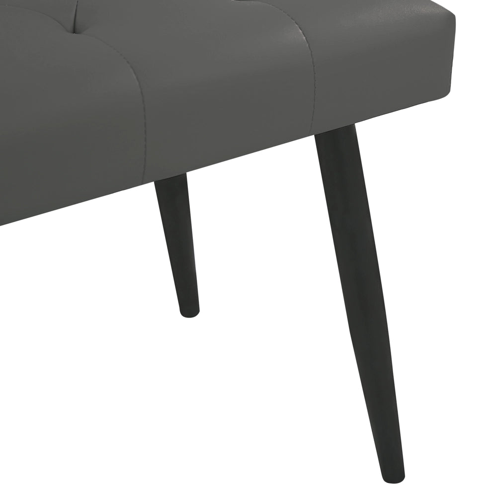 Panca per camera da letto Gambe in metallo con rivestimento abbottonato in ecopelle grigia