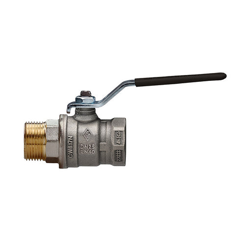 VALVOLA A SFERA A PASSAGGIO TOTALE MF LEVA ACCIAIO JUNIOR SFER- 1/2  DN 15  PN 40- RB- pezzi 1