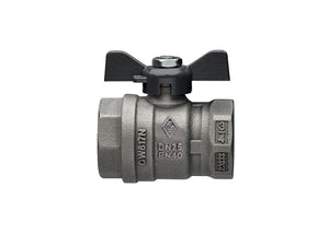 VALVOLA A SFERA A PASSAGGIO TOTALE FF FARFALLA IN ALLUMINIO- 1/2 DN 15  PN 40- RB- pezzi 1