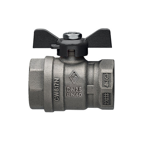 VALVOLA A SFERA A PASSAGGIO TOTALE FF FARFALLA IN ALLUMINIO- 1 DN 25  PN 40- RB- pezzi 1