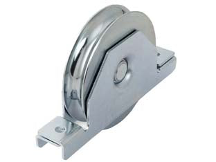 RUOTA CANCELLI GOLA TONDA 1 CUSCINETTO A SFERA ART.425- - ø mm.120x24 - binario ø mm.20 - portata kg.250 - 2 pezzi COMBI