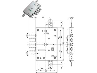 SERRATURA TRIPLICE APPLICARE CON SCROCCO DM BLINDATE 52571ML/28  mm.63 DX/SX (52571ML 28 36)    MOTTURA