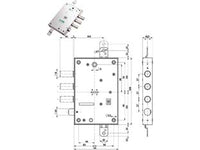 SERRATURA TRIPLICE APPLICARE CON SCROCCO DM BLINDATE 52571ML/37  mm.63 DX/SX (52571ML 37 36)    MOTTURA
