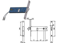 ELETTROSERRATURA INFILARE PER FASCE CATENACCIO E SCROCCO MM.44 H  mm.70 interasse mm.67 (799)    OMEC