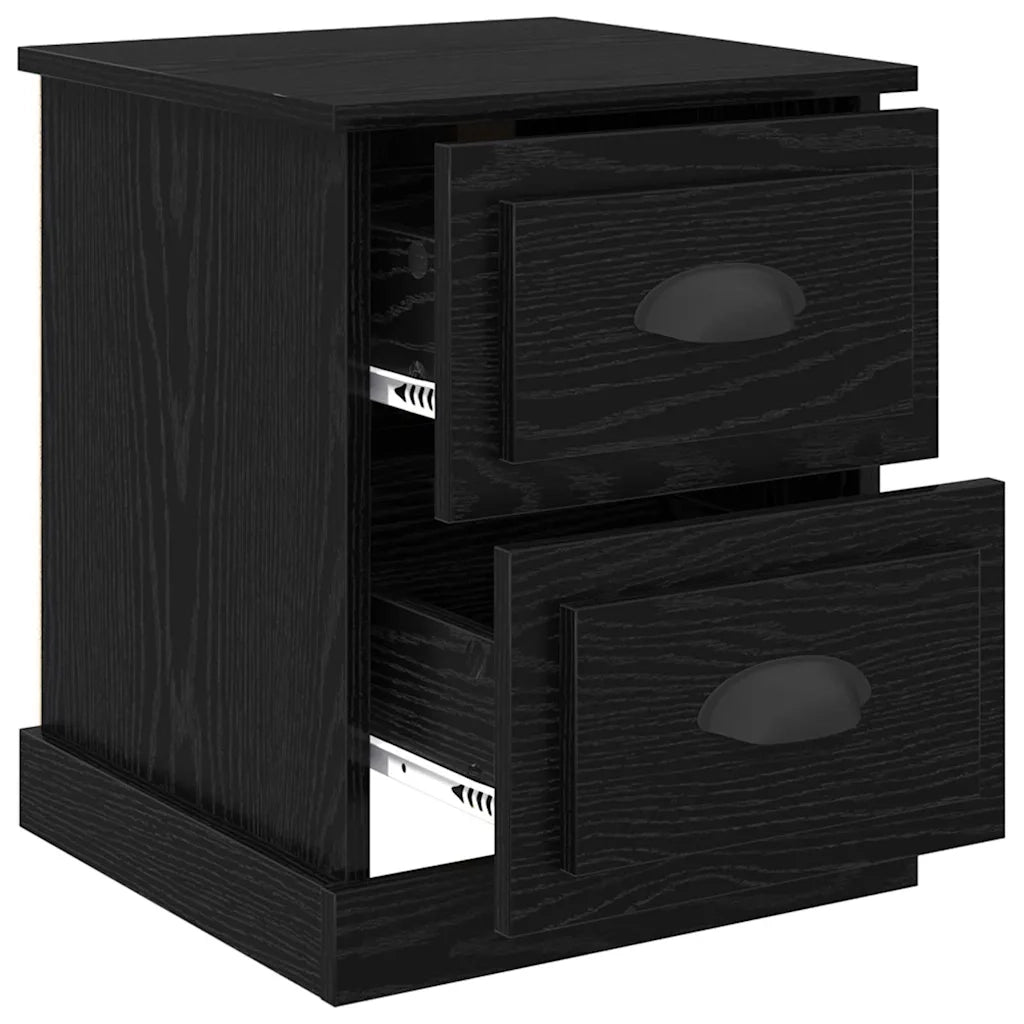 Armadio da Notte con cassetto Rovere Nero 39 x 39 x 47.5 cm