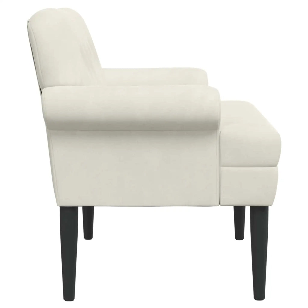 Loveseat con bottoni imbottiti Crema 120 x 66 x 78 cm 42041836