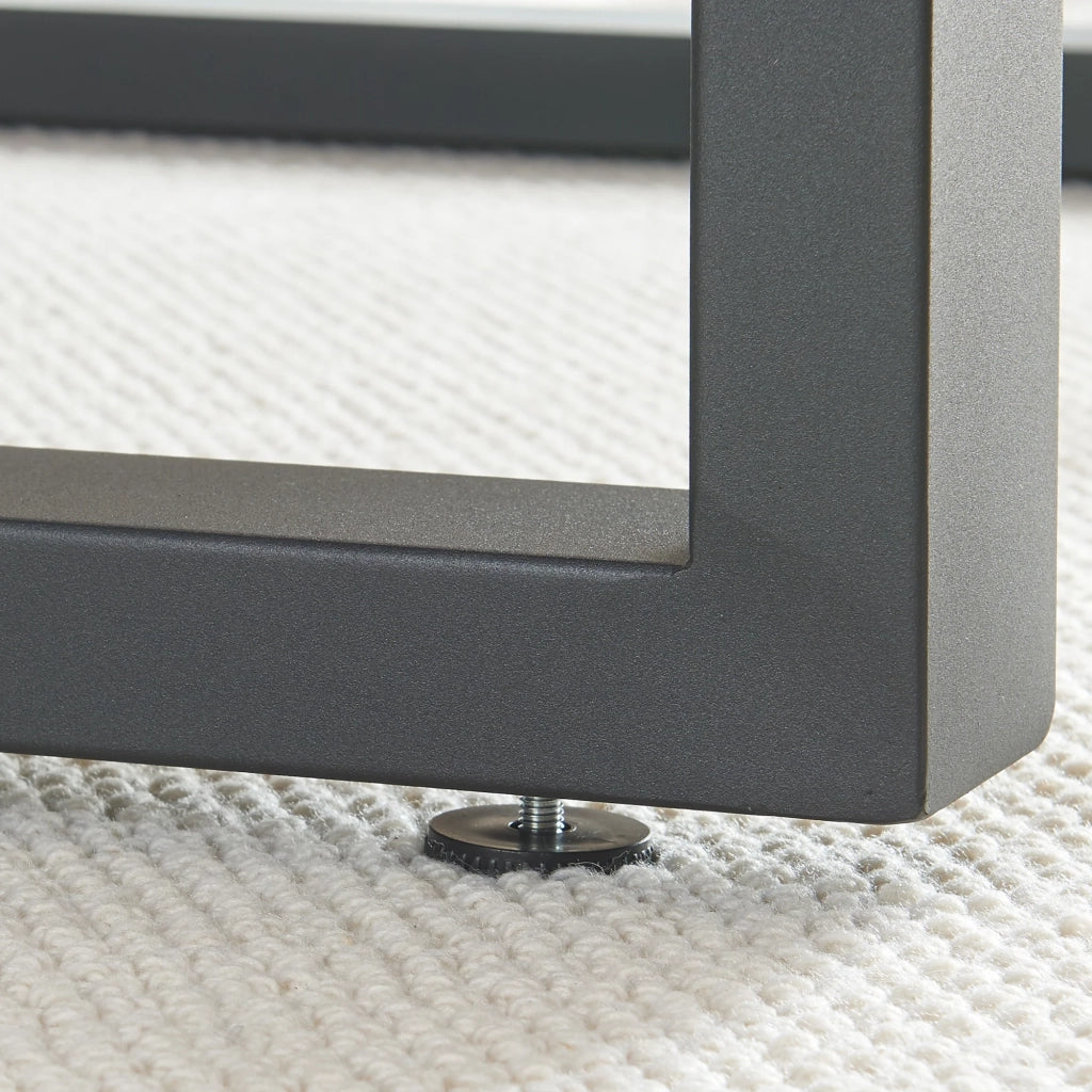Set di 2 gambe per tavolo da arredamento moderno design originale acciaio 43 x 40 cm nero 03_0009679