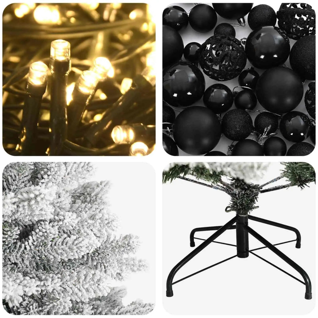 Albero di Natale Artificiale con Palline 120 cm 150 LED 3465587