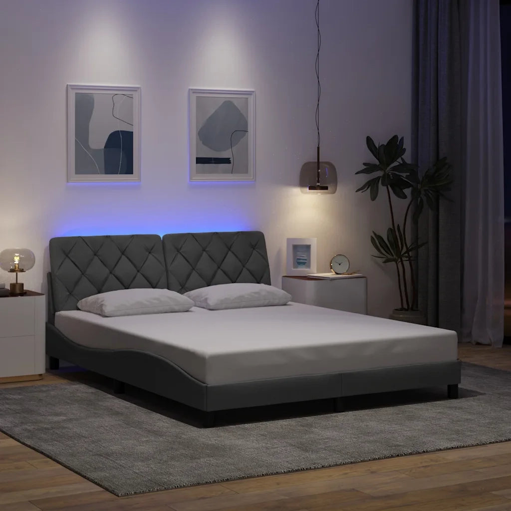 Giroletto con LED senza Materasso-Struttura Letto 160x200 cm Tessuto 946273