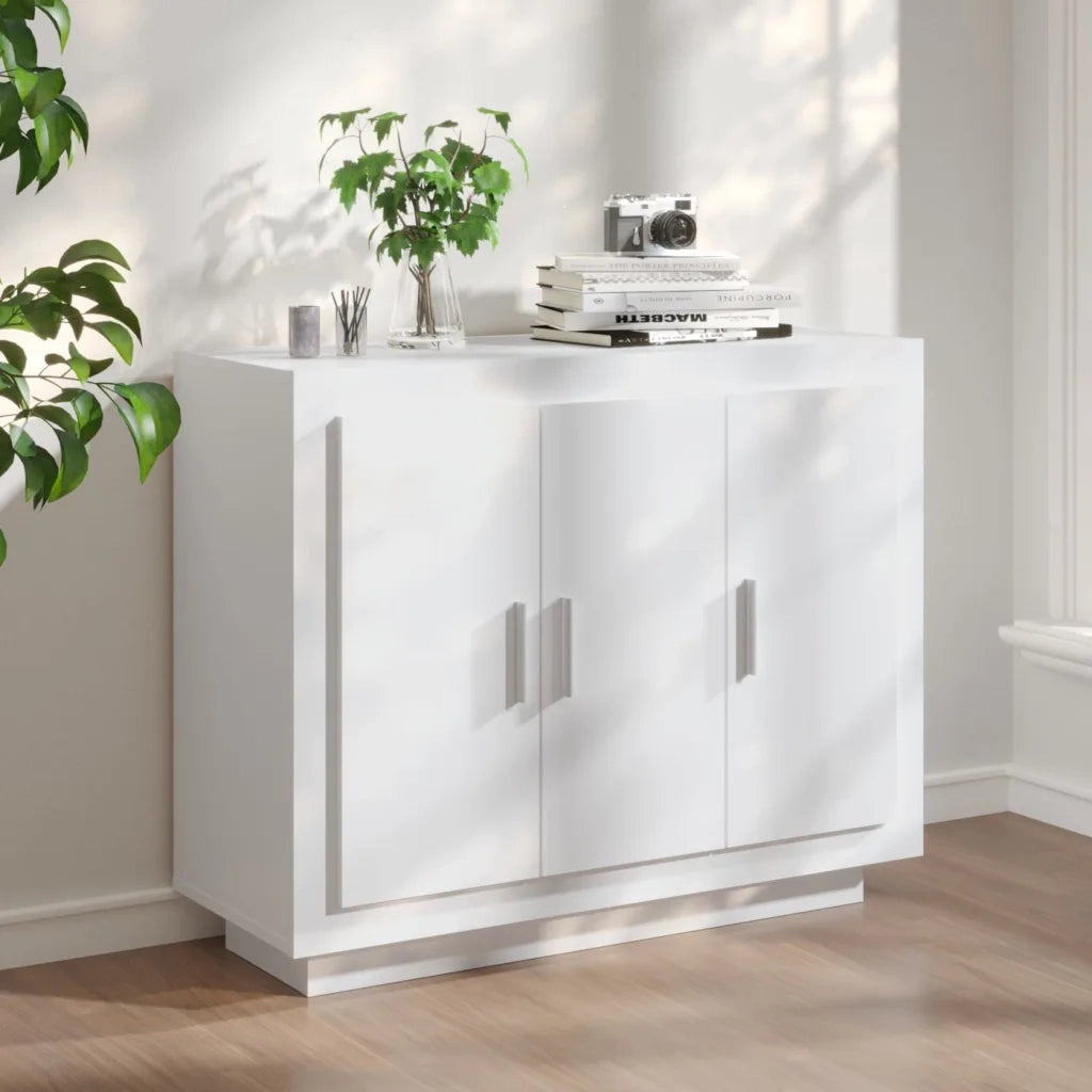 Credenza | Madia | Buffet da pranzo | Armadio da pranzo Bianca 92x35x75 cm in Legno Multistrato