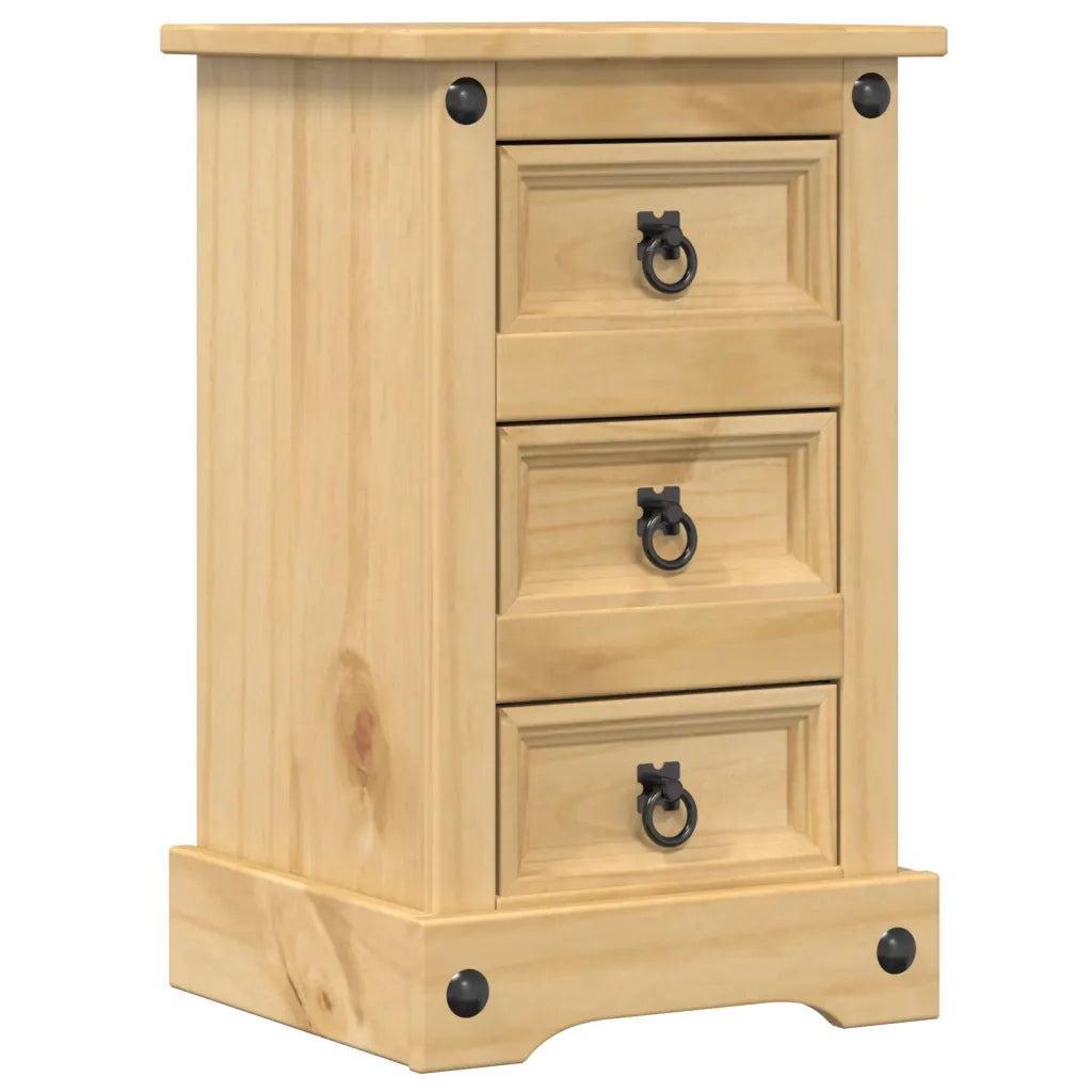 Comodino | Armadio da Notte | Mobiletto da notte Corona 35x32,5x58 cm in Legno Massello di Pino
