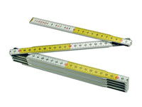 DOPPIOMETRO IN LEGNO BIANCO/GIALLO CE- - mt.2 - 10 pezzi ALTE