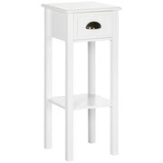 Tavolino con Cassetto e Ripiano ¨C zephmum ¨C 30x30x75 cm Bianco