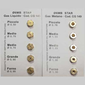 SET 5 UGELLI GAS PER CUCINA  Gpl     MADE IN ITALY