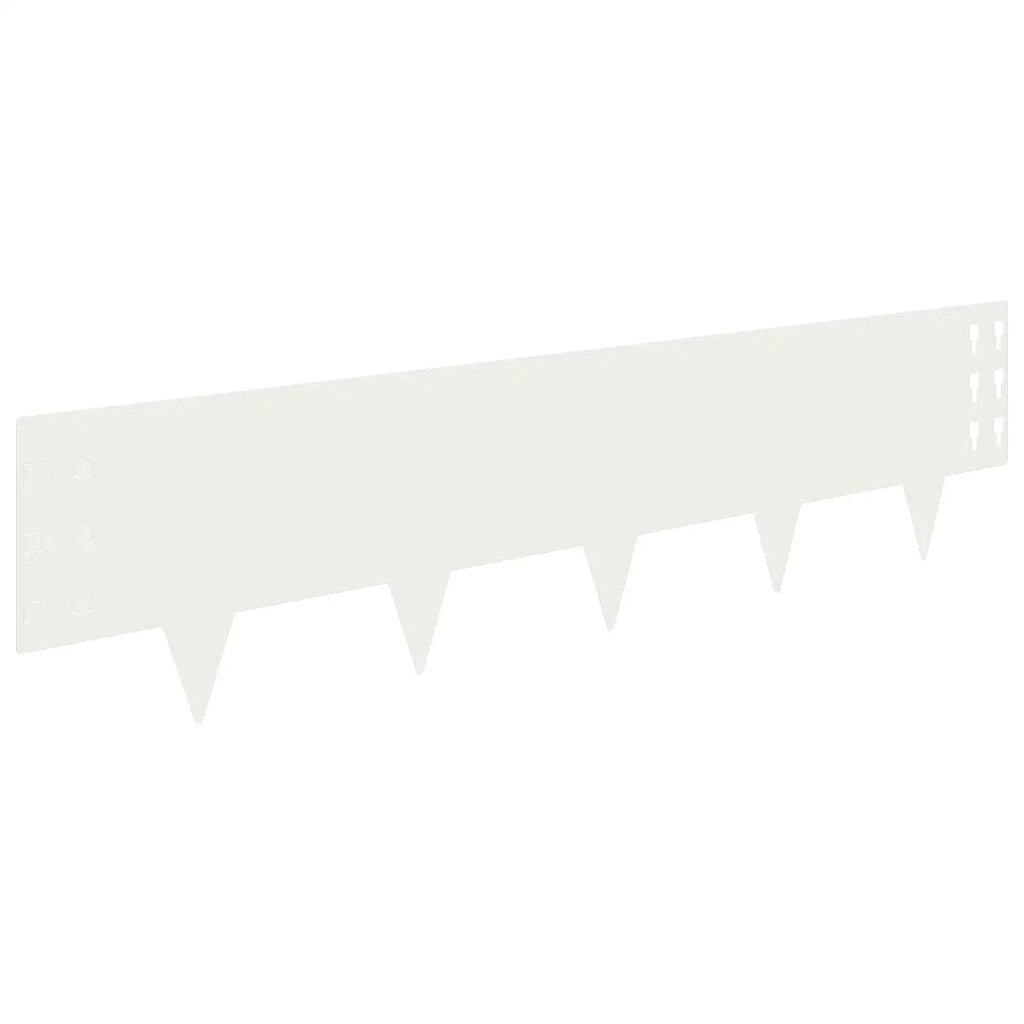 Bordura per Prato 30 pcs 100 x 25 cm Acciaio Bianco 8008607