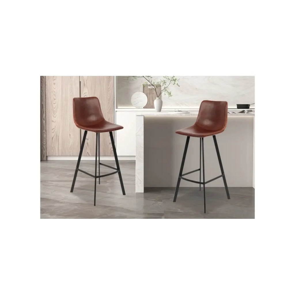 Sedia da banco OZON – PU cognac – H108 x L45 x P49 cm