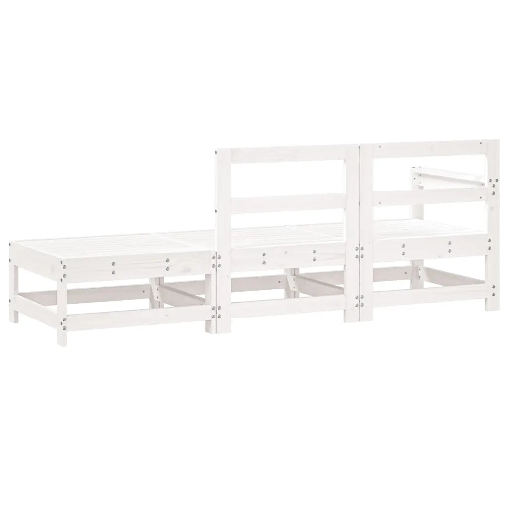 Set Salotto da Giardino 3 pz Bianco in Legno Massello di Pinocod mxl 108622