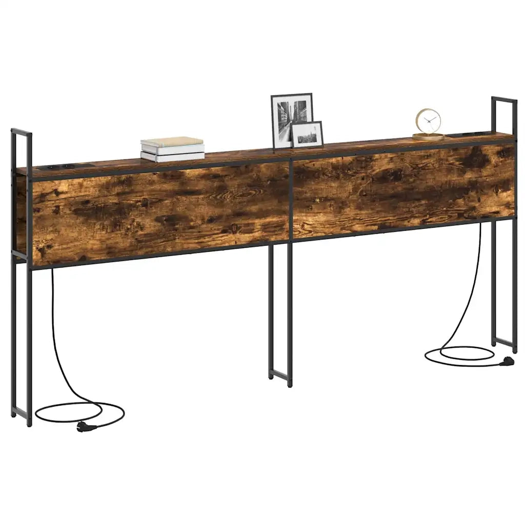 vidaXL Testata contenitore Rovere fumo 200 cm Legno multistrato