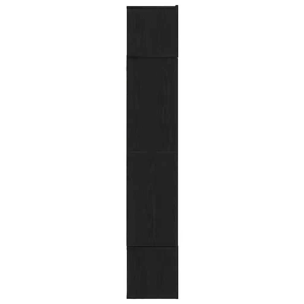 Set mobile TV 9 pz-Credenza per TV Rovere Nero Legno multistrato